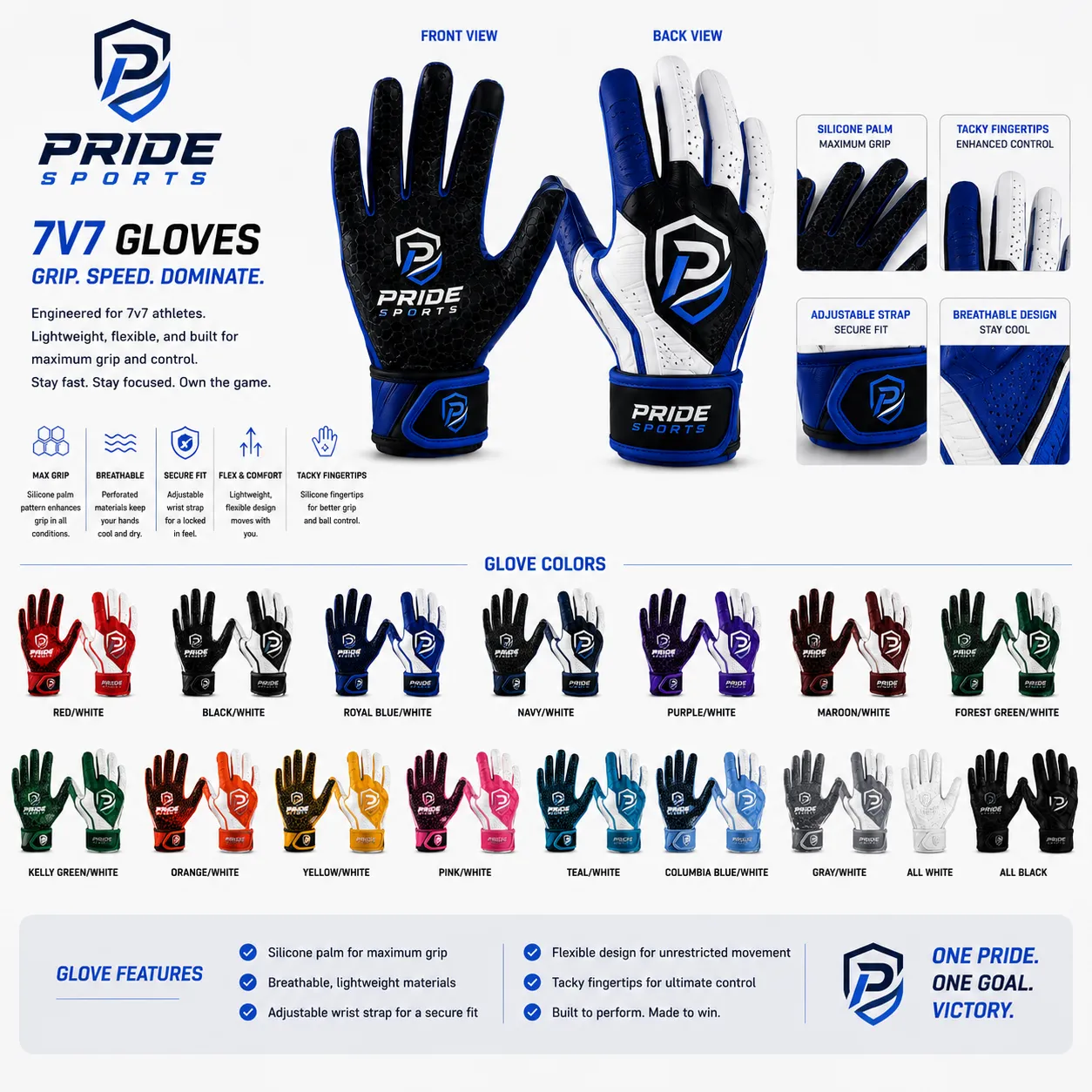 Custom 7v7 Football Gloves